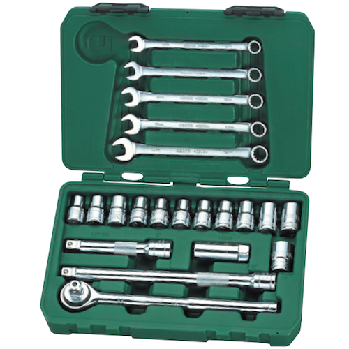 SATA 09077 Socket Set 21pc, 1/2", 5.5kg, Metric,